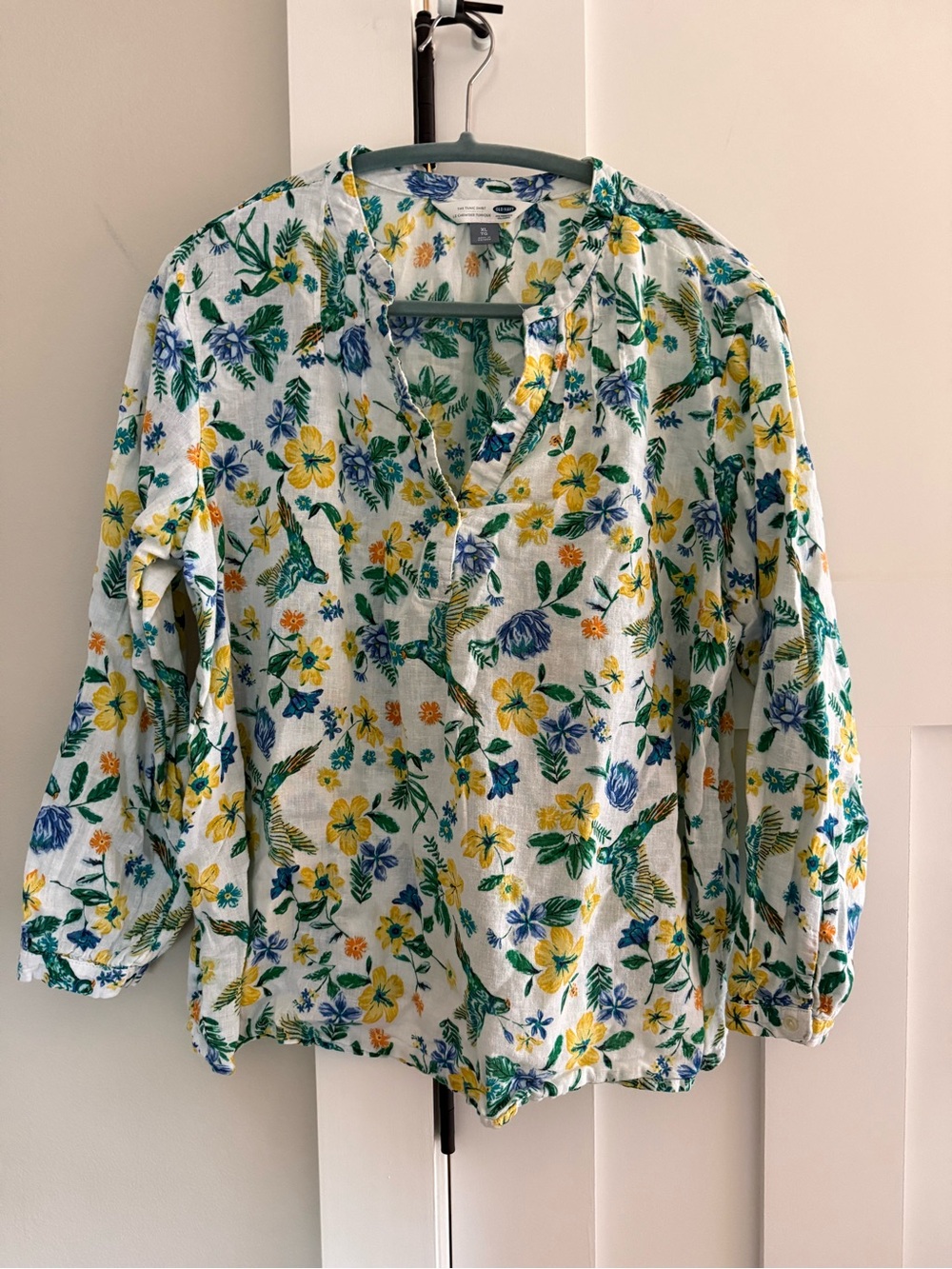 Old Navy Linen/Cotton Tropical Print Tunic Shirt XL